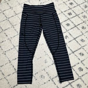 Zyia striped capri length leggings